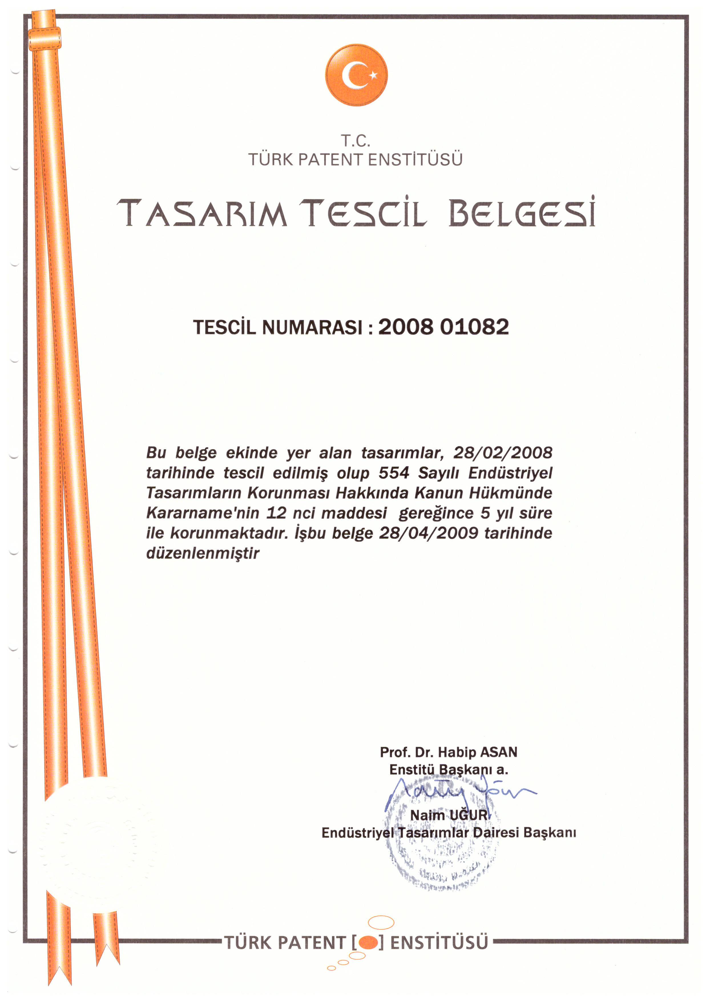 Geçme Menteşe Tasarım Tescil